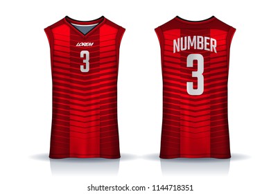 Basketball tank top design template, Sport jersey mockup. uniform front and back view.