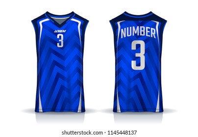 Basketball tank top design template, Sport jersey mockup. uniform front and back view.