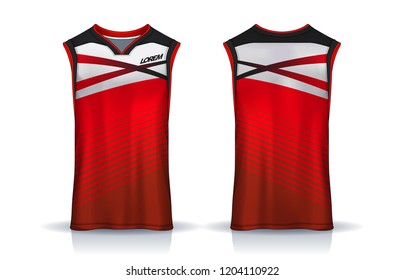 Basketball tank top design template, Sport jersey mockup. uniform front and back view.