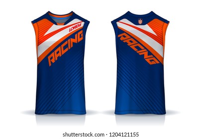 Basketball tank top design template, Sport jersey mockup. uniform front and back view.
