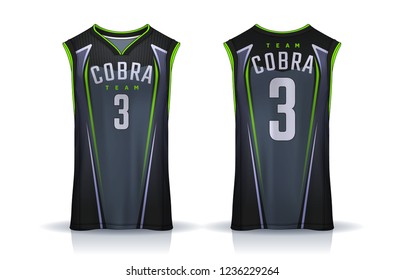 Basketball tank top design template, Sport jersey mockup. uniform front and back view.