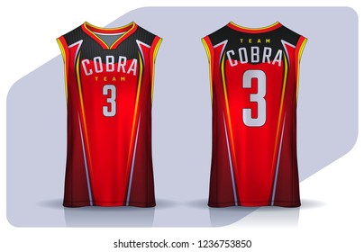 Basketball tank top design template, Sport jersey mockup. uniform front and back view.