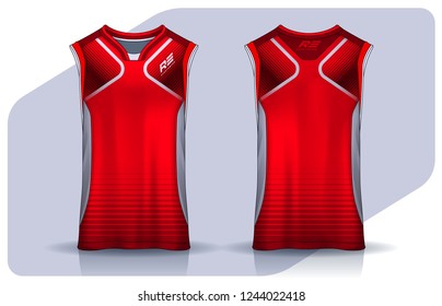 Basketball tank top design template, Sport jersey mockup. uniform front and back view.