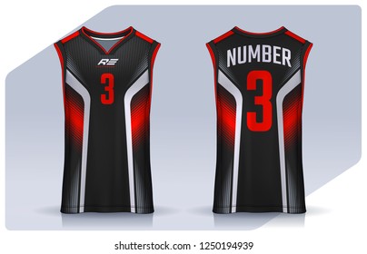 Basketball tank top design template, Sport jersey mockup. uniform front and back view.