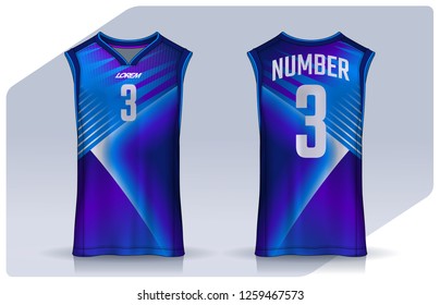 Basketball tank top design template, Sport jersey mockup. uniform front and back view.