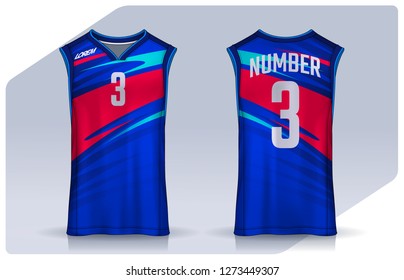 Basketball tank top design template, Sport jersey mockup. uniform front and back view.