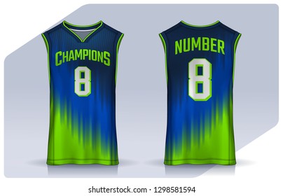 Basketball tank top design template, Sport jersey mockup. uniform front and back view.