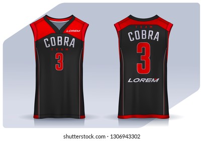 Basketball tank top design template, Sport jersey mockup. uniform front and back view.