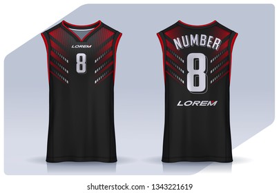 Basketball tank top design template, Sport jersey mockup. uniform front and back view.