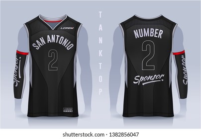 Basketball tank top design template, Sport jersey mockup. uniform front and back view.