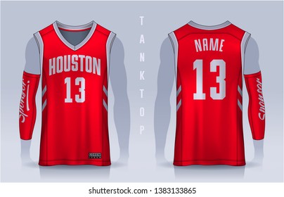 Basketball Tank Top Design Template, Sport Jersey Mockup. Uniform Front And Back View.