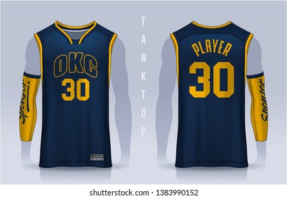 Basketball tank top design template, Sport jersey mockup. uniform front and back view.