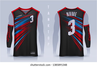 Basketball tank top design template, Sport jersey mockup. uniform front and back view.