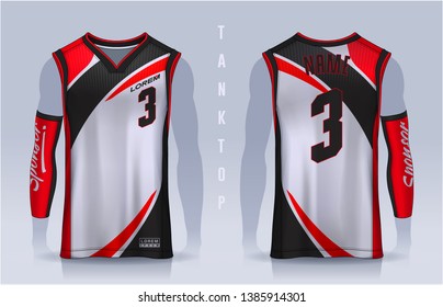 Basketball tank top design template, Sport jersey mockup. uniform front and back view.