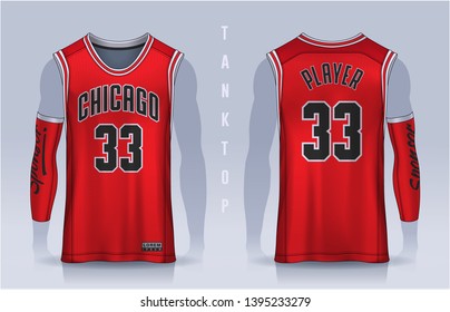 Basketball tank top design template, Sport jersey mockup. uniform front and back view.