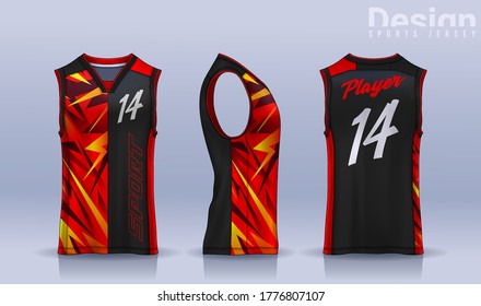 Basketball tank top design template, Sport jersey mockup. uniform front and back view.