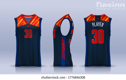 Basketball Tank Top Design Template Sport Stock Vector (Royalty Free ...