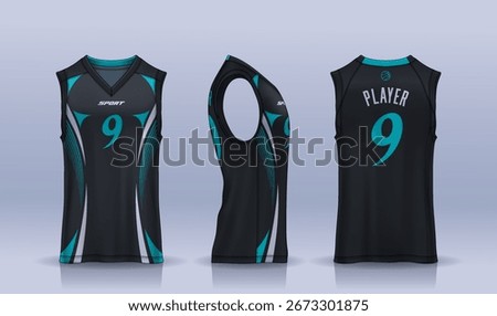Basketball tank top design template, Sport jersey mockup. uniform front and back view.