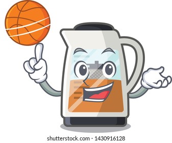 With basketball tea maker isolated with the mascot