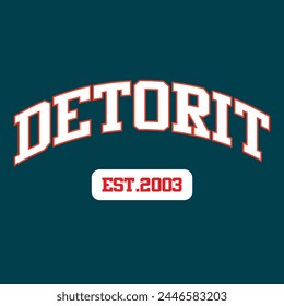 Basketball team Detroit, Michigan. Typography graphics for sportswear and apparel. Vector print design.	