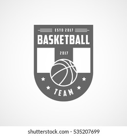 Basketball Team Emblem Flat Icon On White Background