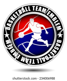 Basketball team emblem icon. Vector illustration.