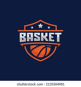 Basketball team emblem logo design vector illustration
