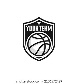 Basketball team emblem logo design vector illustration
