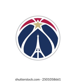 Vector del diseño del logotipo del emblema del equipo de baloncesto, símbolo del baloncesto