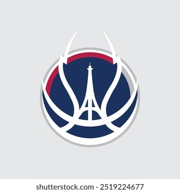 Vector del diseño del logotipo del emblema del equipo de baloncesto, símbolo del baloncesto