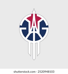 Basketball team emblem logo design vector and symbol