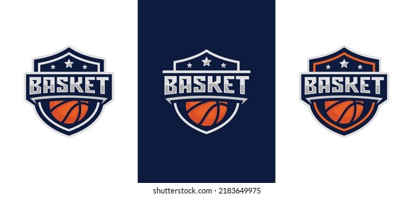 Basketball team emblem logo set design vector