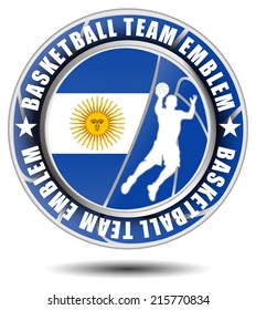 Basketball team emblem/logo with flag of Argentina