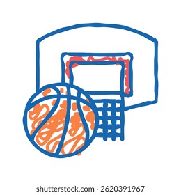 basketball team game doodle icon sketch vector. basketball team game sign. isolated symbol illustration