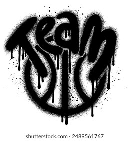 Basketball Team graffiti with black spray paint. vector illustration.