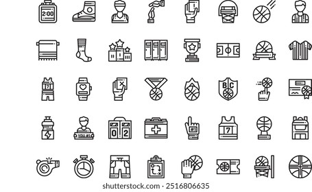 Basketball team icons High-Quality Vector Icons Collection with Editable Stroke. Ideal for Professional and Creative Projects.