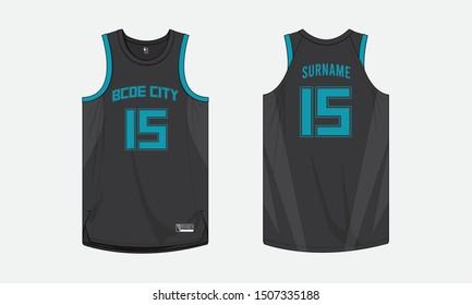 basketball team jersey design sportswear template vector