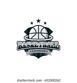 Basketball team logo black white vector 2