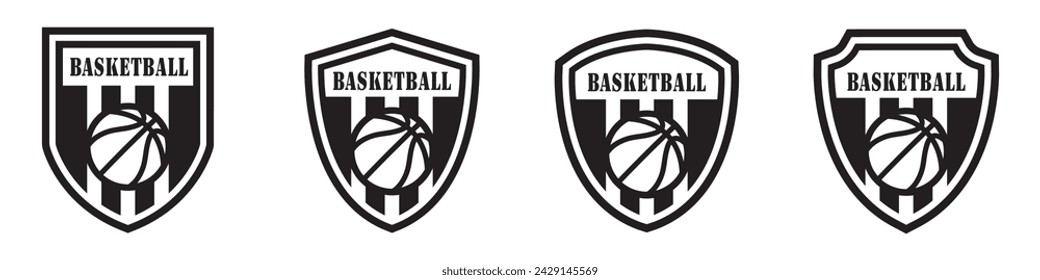 Basketball team logo icon, vector illustration