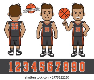 Basketball team player character collection 