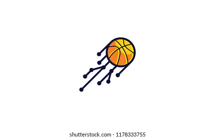basketball technology logo icon vector
