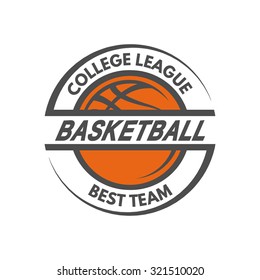 Basketball template. Logo, badge, emblem.