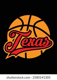 Basketball Texas City Vintage Art File