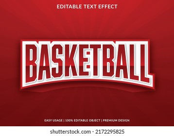 basketball text effect editable template with abstract background use for business logo and brand