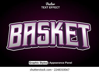 Basketballtexteffekt mit grafischem Stil und bearbeitbar.