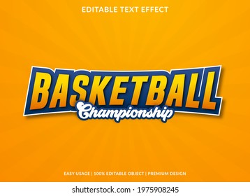 basketball text effect template with bold style use for business logo and brand