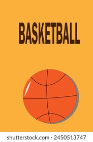 basketball text on orange background,