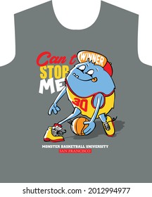 Basketball text with vector illustrations. For t-shirt prints and other uses