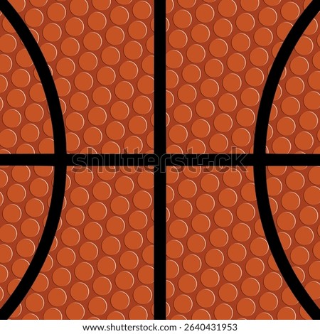 Basketball texture close up view black lines. Basketball ball texture.  Abstract sport backdrop for basketball design.
