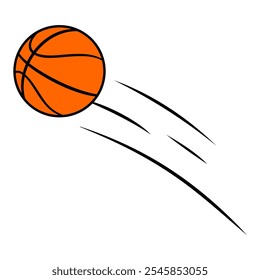 basketball that slides upwards quickly isolated vector illustration on white background, editable scalable EPS file, sport design element ball flat icon, logo, symbol, emblem etc